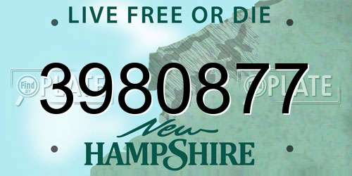 3980877 New Hampshire License Plate