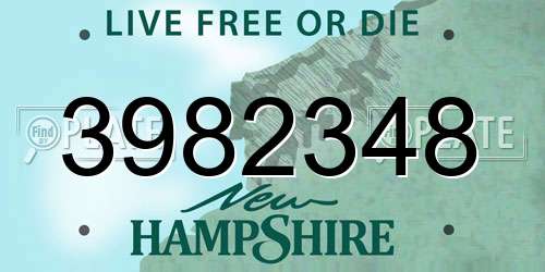 3982348 New Hampshire License Plate