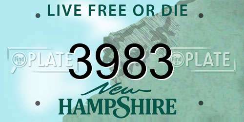 3983 New Hampshire License Plate