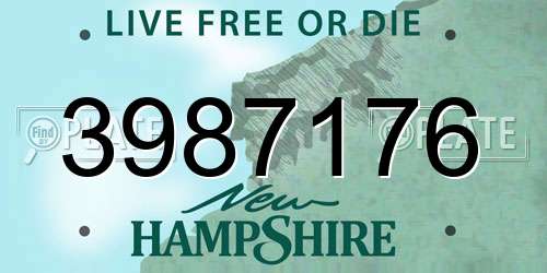 3987176 New Hampshire License Plate