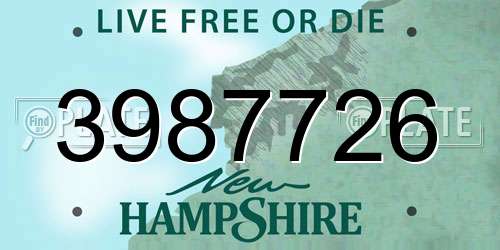 3987726 New Hampshire License Plate