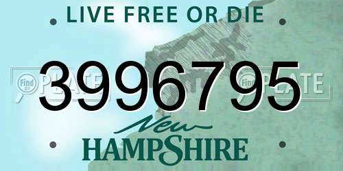 3996795 New Hampshire License Plate