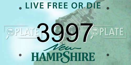 3997 New Hampshire License Plate