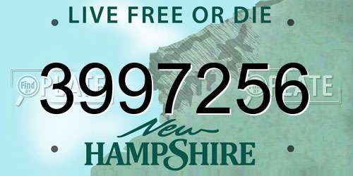 3997256 New Hampshire License Plate