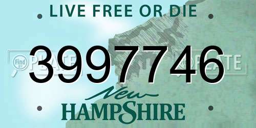 3997746 New Hampshire License Plate