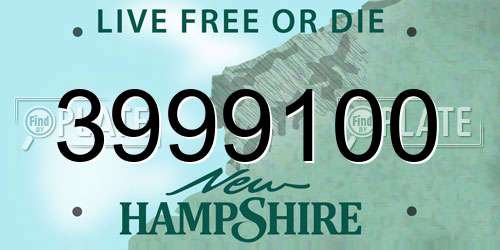 3999100 New Hampshire License Plate