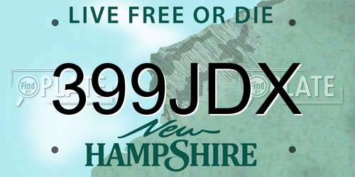 399JDX New Hampshire License Plate