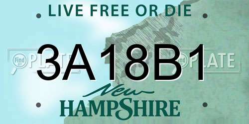 3A18B1 New Hampshire License Plate
