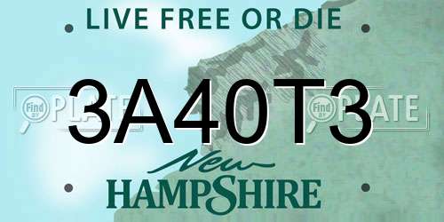 3A40T3 New Hampshire License Plate