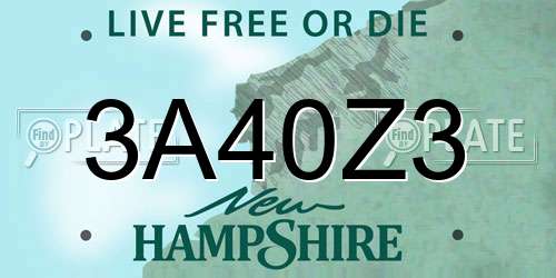 3A40Z3 New Hampshire License Plate
