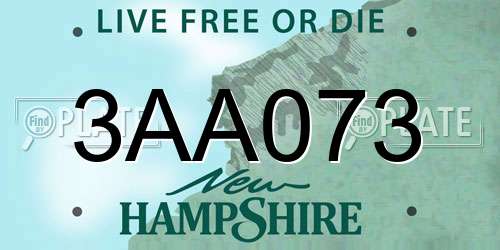 3AA073 New Hampshire License Plate