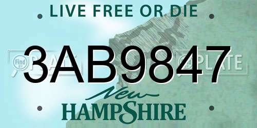 3AB9847 New Hampshire License Plate
