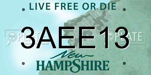 3AEE13 New Hampshire License Plate