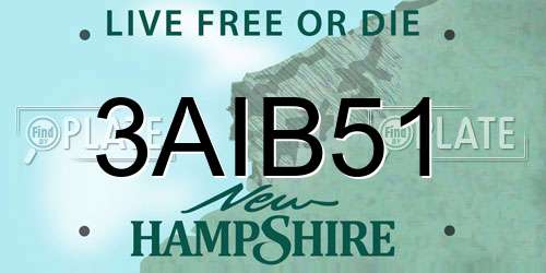 3AIB51 New Hampshire License Plate