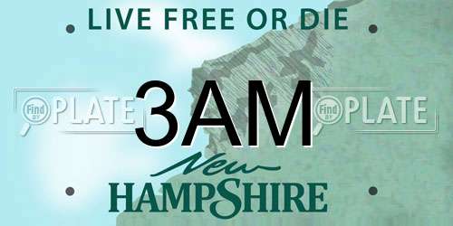 3AM New Hampshire License Plate
