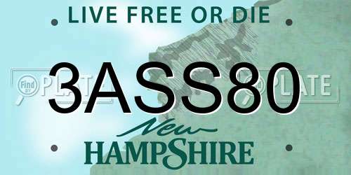 3ASS80 New Hampshire License Plate