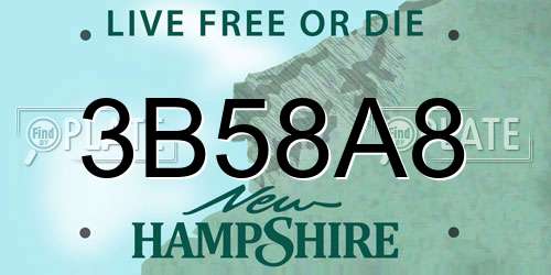 3B58A8 New Hampshire License Plate