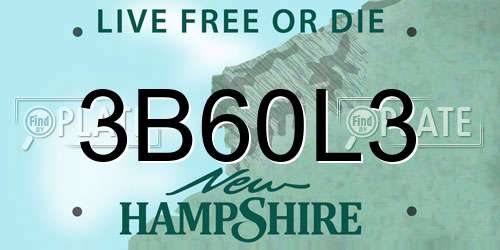 3B60L3 New Hampshire License Plate