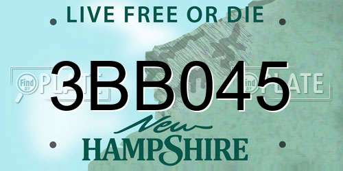 3BB045 New Hampshire License Plate
