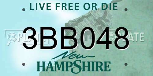 3BB048 New Hampshire License Plate