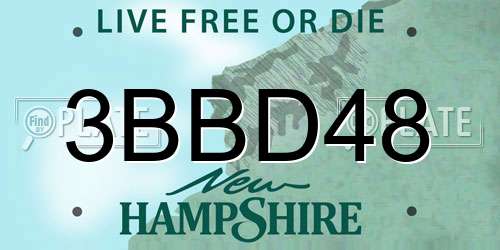 3BBD48 New Hampshire License Plate
