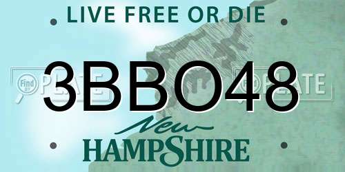 3BBO48 New Hampshire License Plate