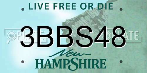 3BBS48 New Hampshire License Plate