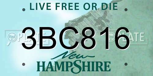 3BC816 New Hampshire License Plate