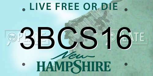 3BCS16 New Hampshire License Plate
