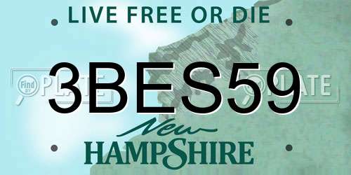 3BES59 New Hampshire License Plate