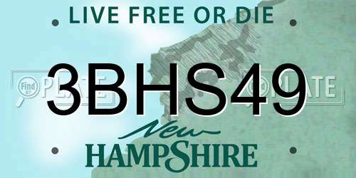3BHS49 New Hampshire License Plate