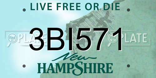 3BI571 New Hampshire License Plate