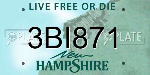 3BI871 New Hampshire License Plate