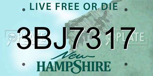3BJ7317 New Hampshire License Plate
