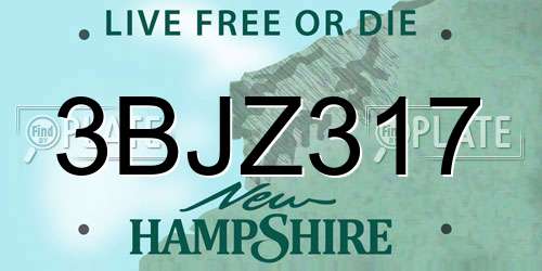 3BJZ317 New Hampshire License Plate