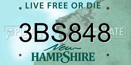 3BS848 New Hampshire License Plate