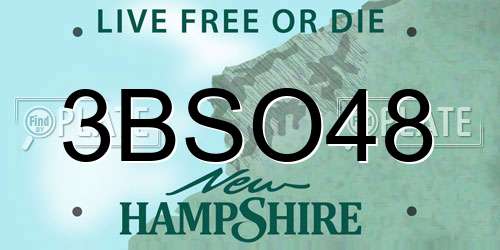 3BSO48 New Hampshire License Plate