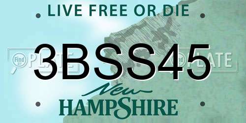 3BSS45 New Hampshire License Plate