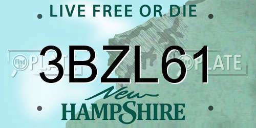 3BZL61 New Hampshire License Plate