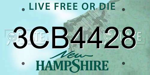 3CB4428 New Hampshire License Plate