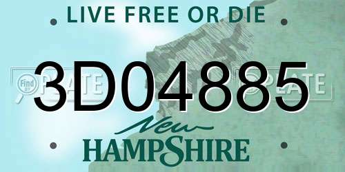 3D04885 New Hampshire License Plate