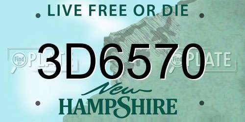 3D6570 New Hampshire License Plate