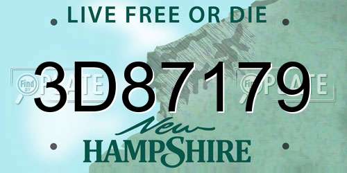 3D87179 New Hampshire License Plate
