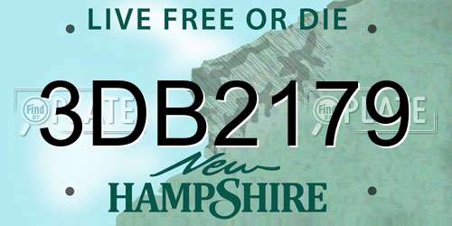 3DB2179 New Hampshire License Plate