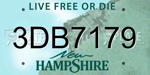 3DB7179 New Hampshire License Plate