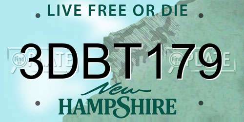 3DBT179 New Hampshire License Plate
