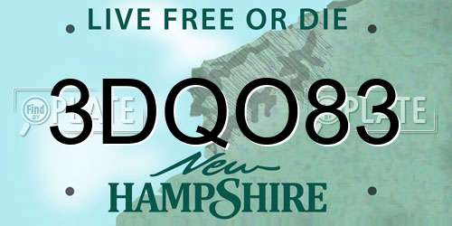 3DQO83 New Hampshire License Plate