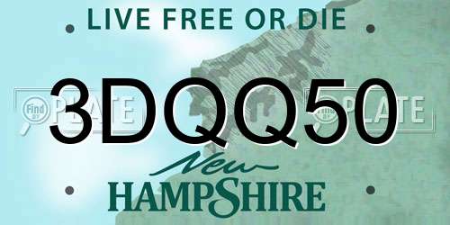 3DQQ50 New Hampshire License Plate