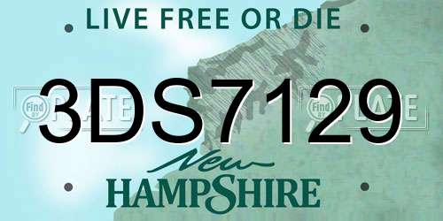 3DS7129 New Hampshire License Plate