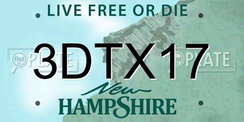 3DTX17 New Hampshire License Plate